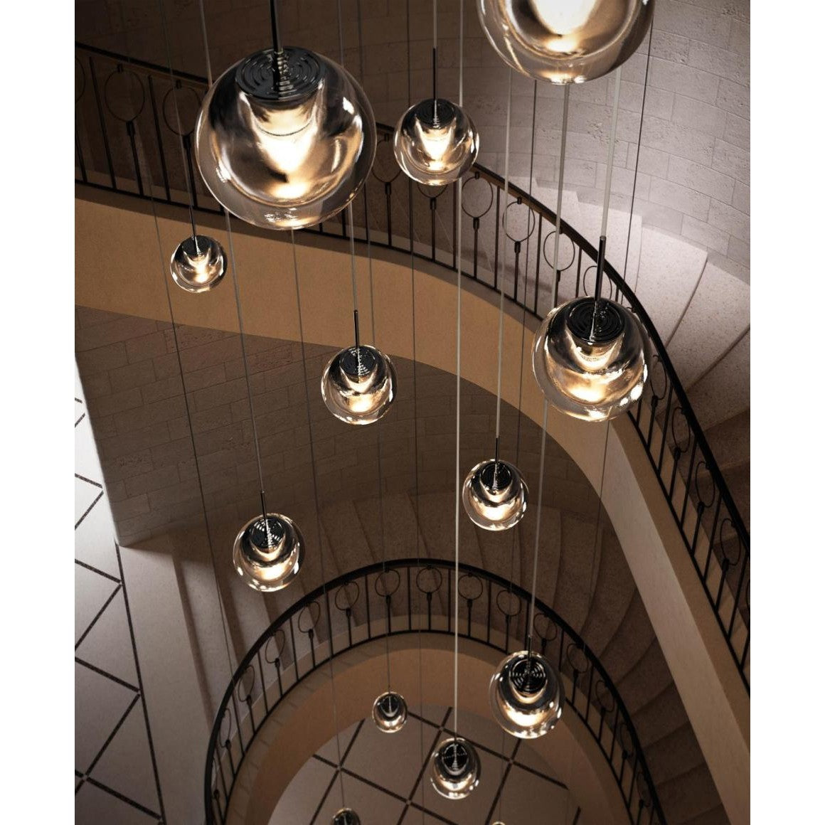 Kundalini - Juego de 5 lámparas colgantes Dew