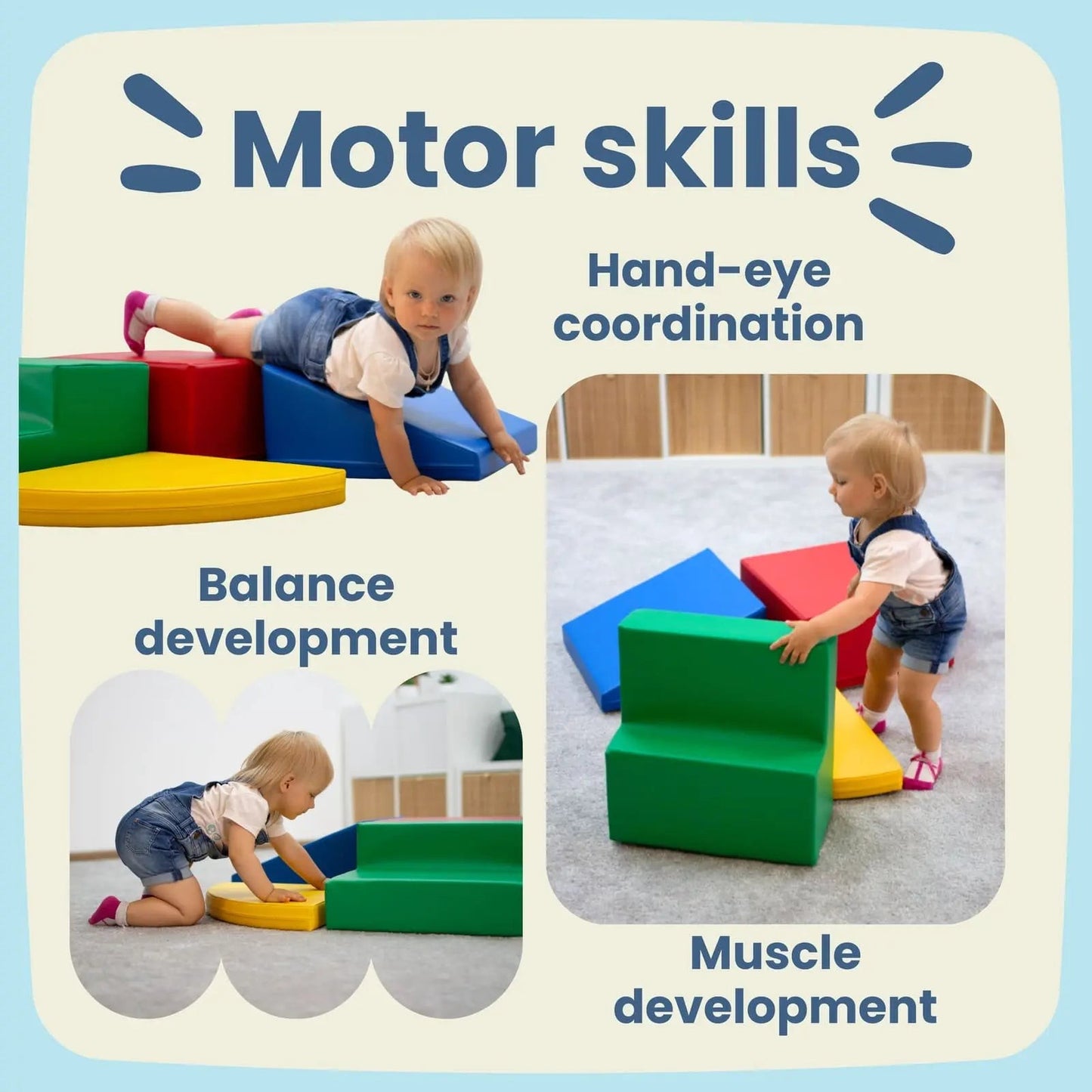 Soft Play 7 Foam Block Set - Pastel Pink Discoverer