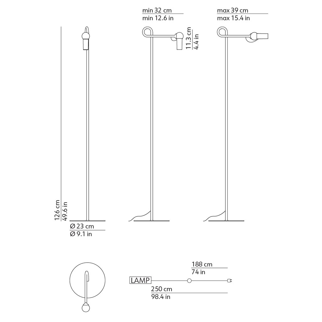Kundalini - Lámpara de pie LED Bird