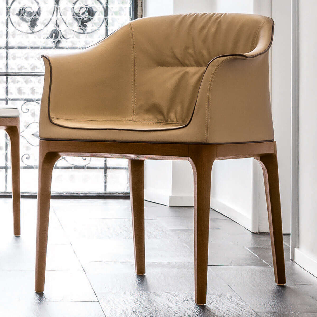 Tonin Casa - MIVIDA T7213S Silla con reposabrazos de cuero auténtico