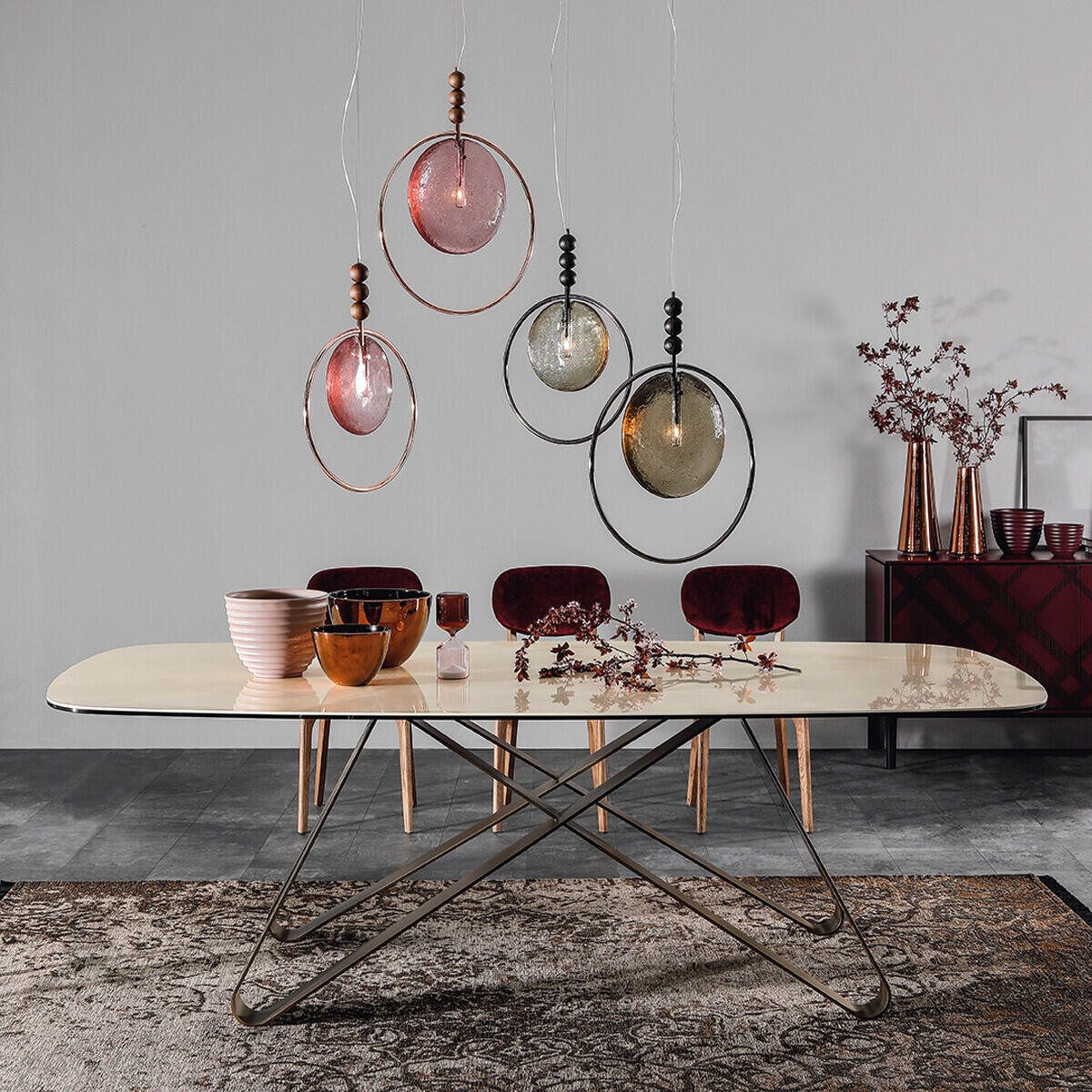 Tonin Casa - Mesa de comedor STATUS T8086FSC con tapa de cerámica