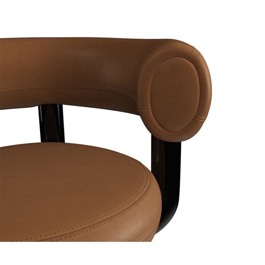 Tom Dixon - Silla de oficina Fat de cuero Cognac