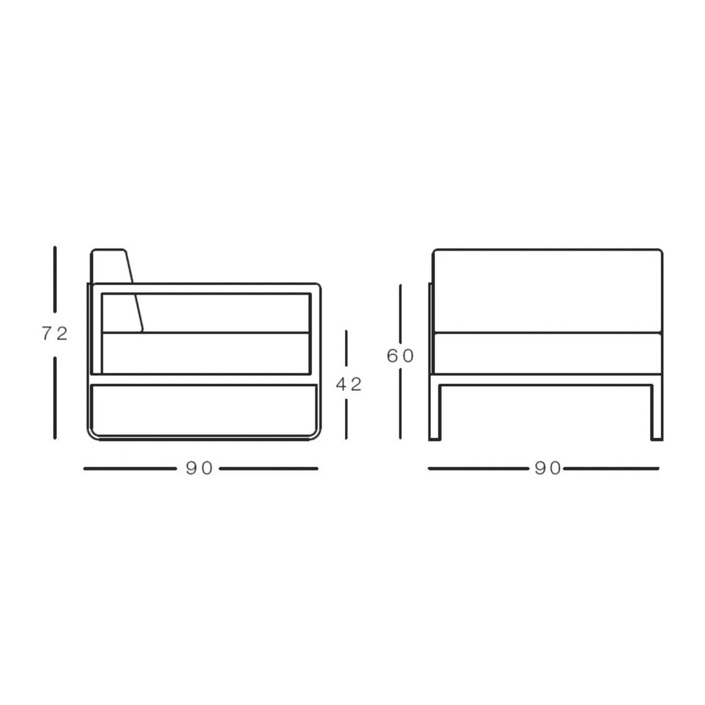 Bivaq - Sofá de salón Sit módulo izquierdo