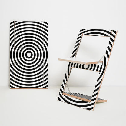 Ambivalencia - Fläpps silla plegable - Círculo Op-Art