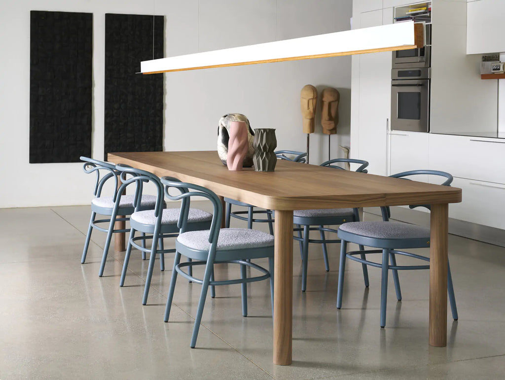 GTV Thonet - Mesa de comedor de columna con tapa de nogal Canaletto
