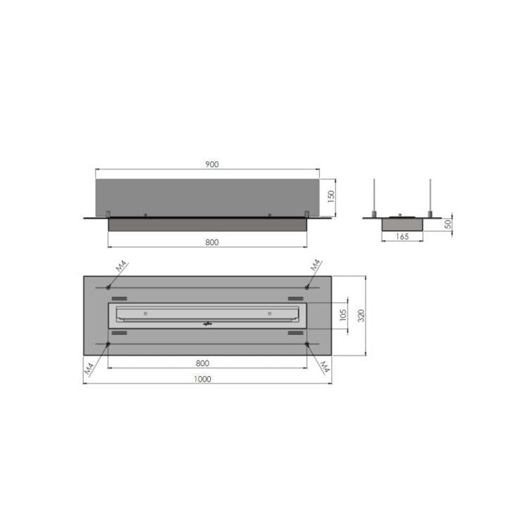 - Infire - Ethanol Fireplace Inside L800 (Left Open)