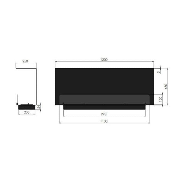 - Infire - Ethanol fireplace Inside C1000V2 (with frame)