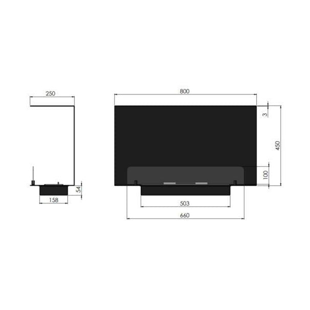 - Infire - Ethanol fireplace Inside C1200V2 (with frame)