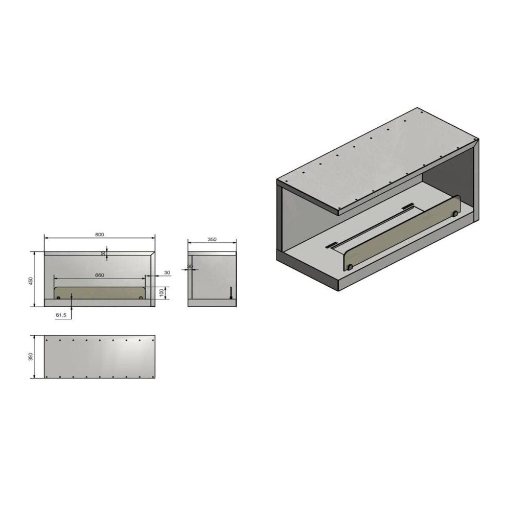 - Icon Fires - Slimline Linear Burner 800mm