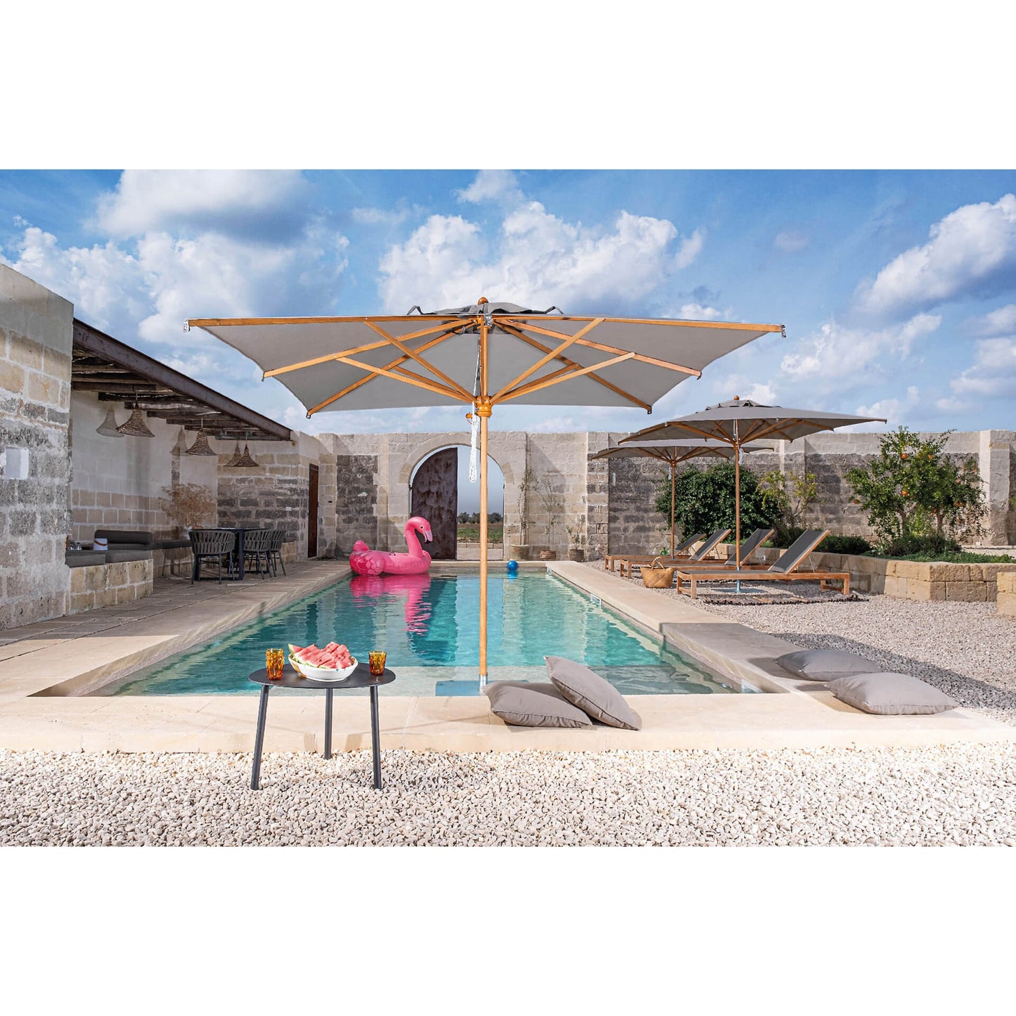 Scolaro Parasol - Palladio Q Sonnenschirm 4x4m Ecru