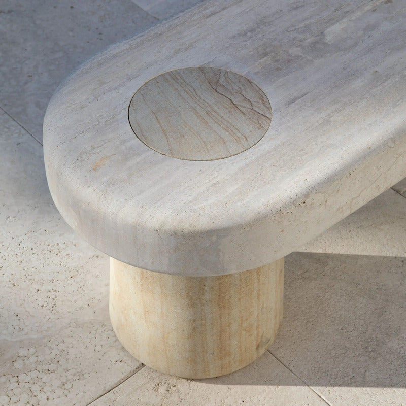 VELTHA® - CLIO banco de jardín de travertino