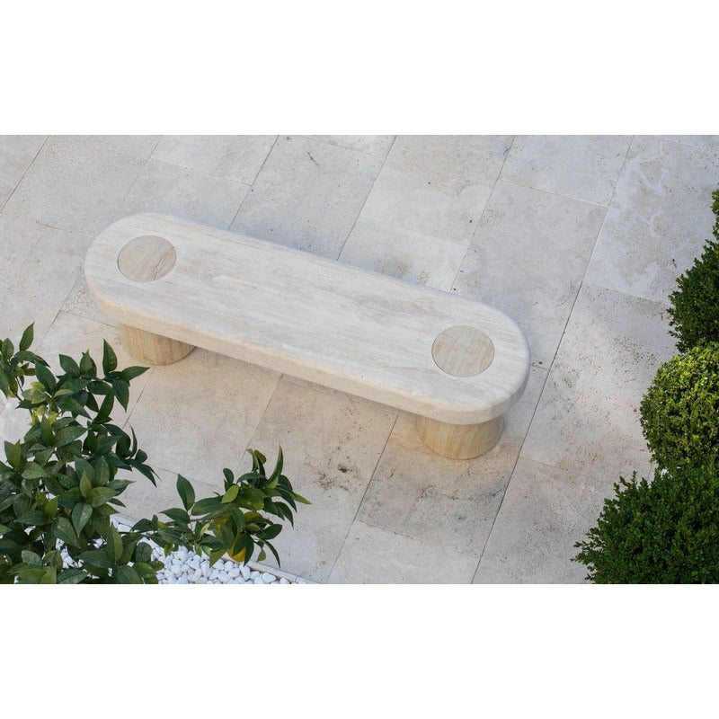VELTHA® - CLIO banco de jardín de travertino