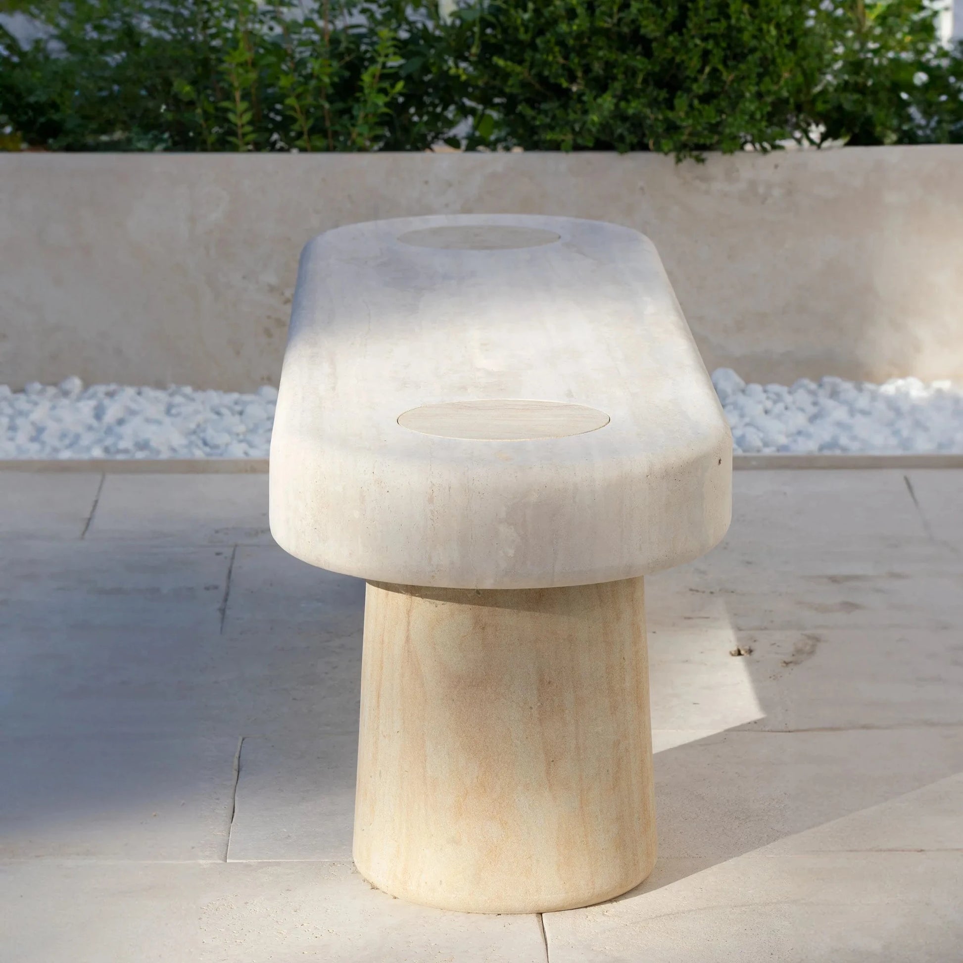 VELTHA® - CLIO banco de jardín de travertino