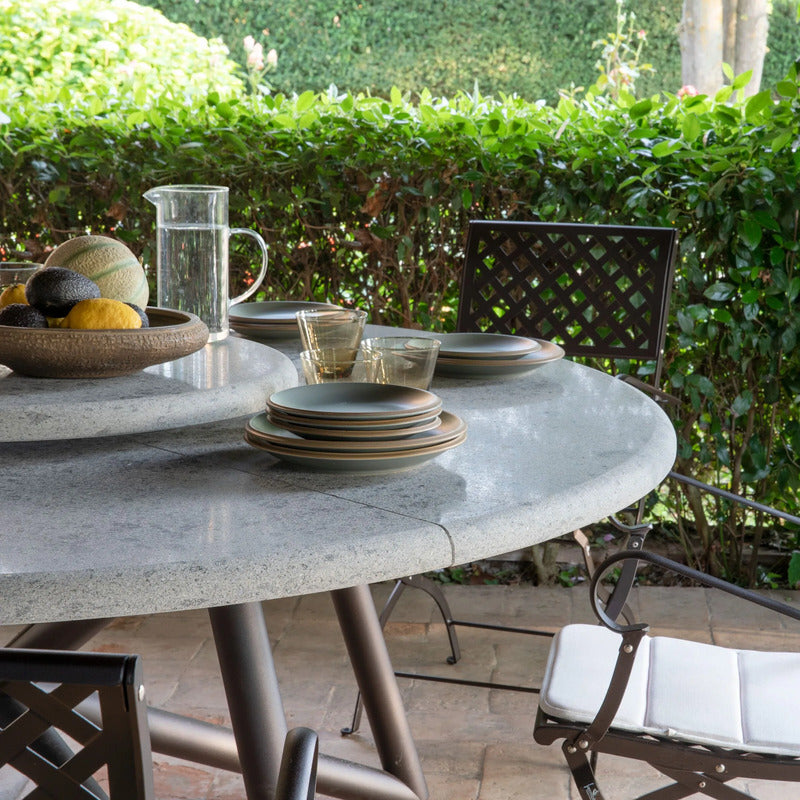 VELTHA® - Mesa redonda HERMU Peperino Lazy Susan