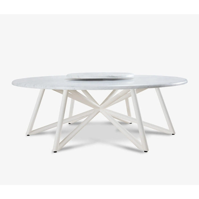 VELTHA® - Mesa redonda HERMU de mármol Carrara Lazy Susan