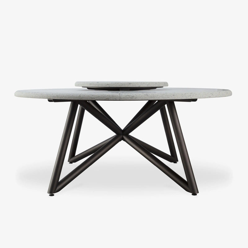 VELTHA® - Mesa redonda HERMU Peperino Lazy Susan