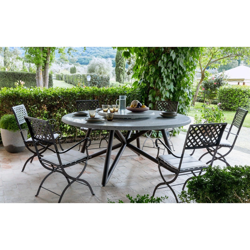 VELTHA® - Mesa redonda HERMU Peperino Lazy Susan