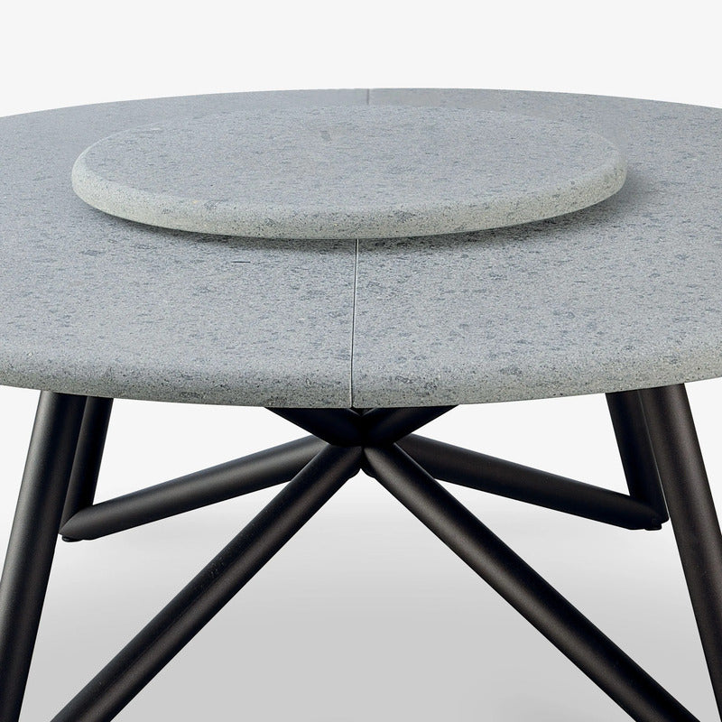 VELTHA® - Mesa redonda HERMU Peperino Lazy Susan