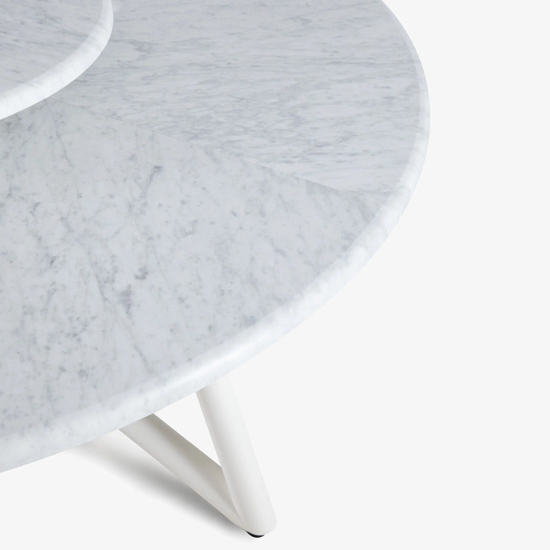 VELTHA® - Mesa redonda HERMU de mármol Carrara Lazy Susan