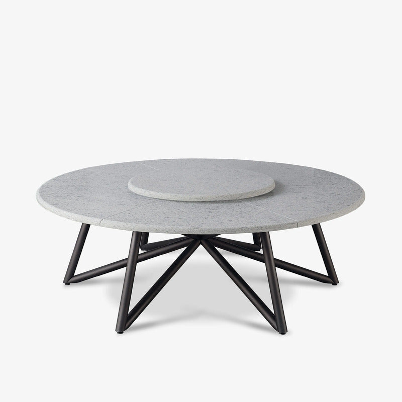 VELTHA® - Mesa redonda HERMU Peperino Lazy Susan