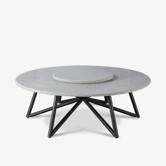 VELTHA® - Runder Tisch HERMU Peperino Lazy Susan