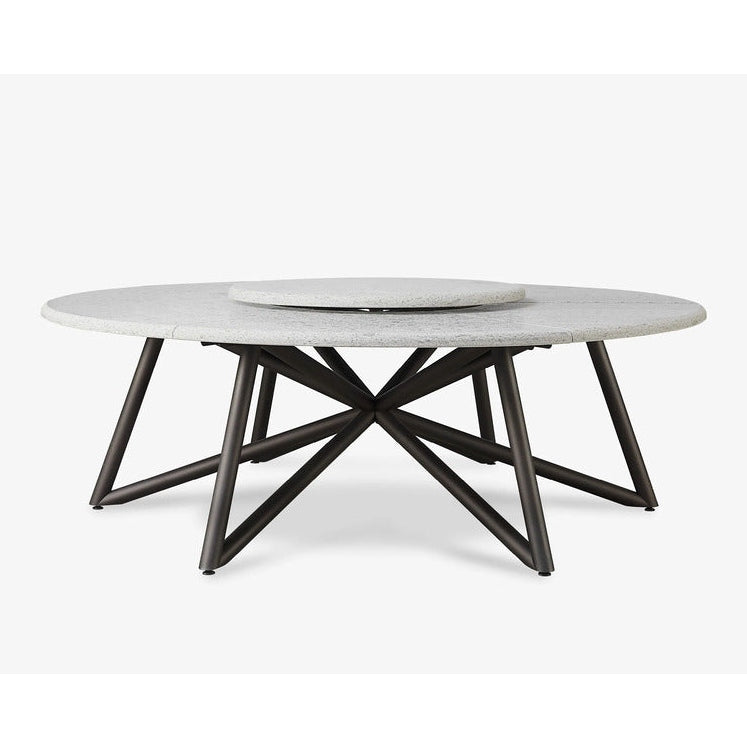 VELTHA® - Runder Tisch HERMU Peperino Lazy Susan