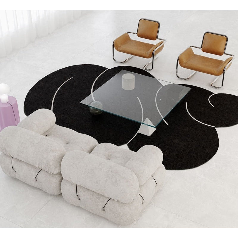 Okej - Alfombra Squiggle Negro Medianoche