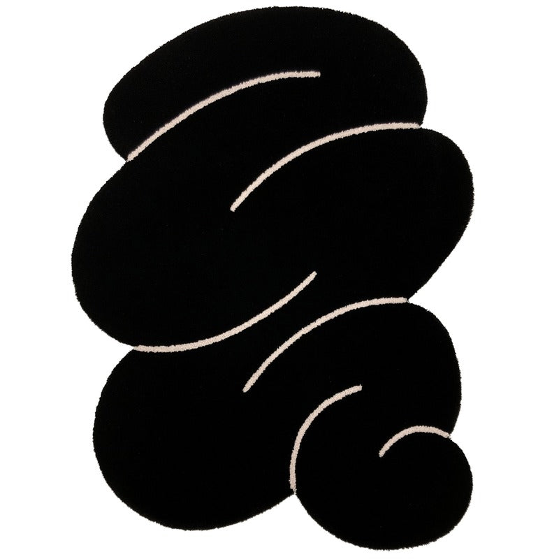 Okej - Alfombra Squiggle Negro Medianoche