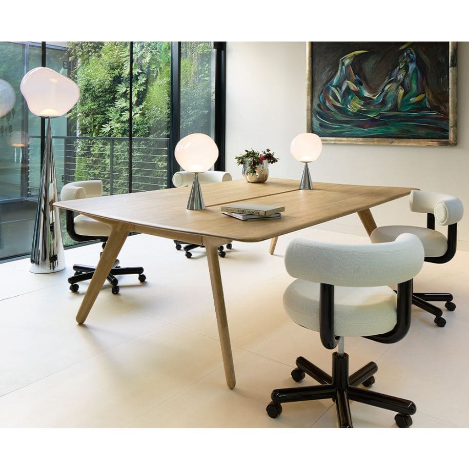 Tom Dixon - Silla de oficina Fat de cuero Cognac