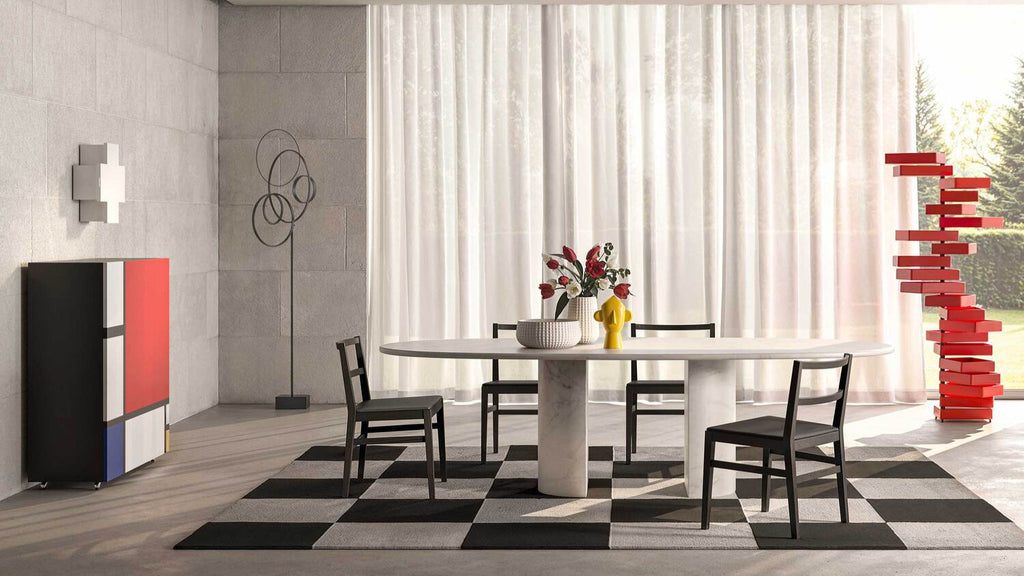 Cappellini -  Mesa de comedor Dolmen de mármol por Giulio Cappellini