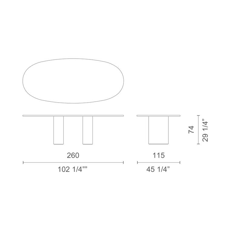 Cappellini -  Mesa de comedor Dolmen de mármol por Giulio Cappellini
