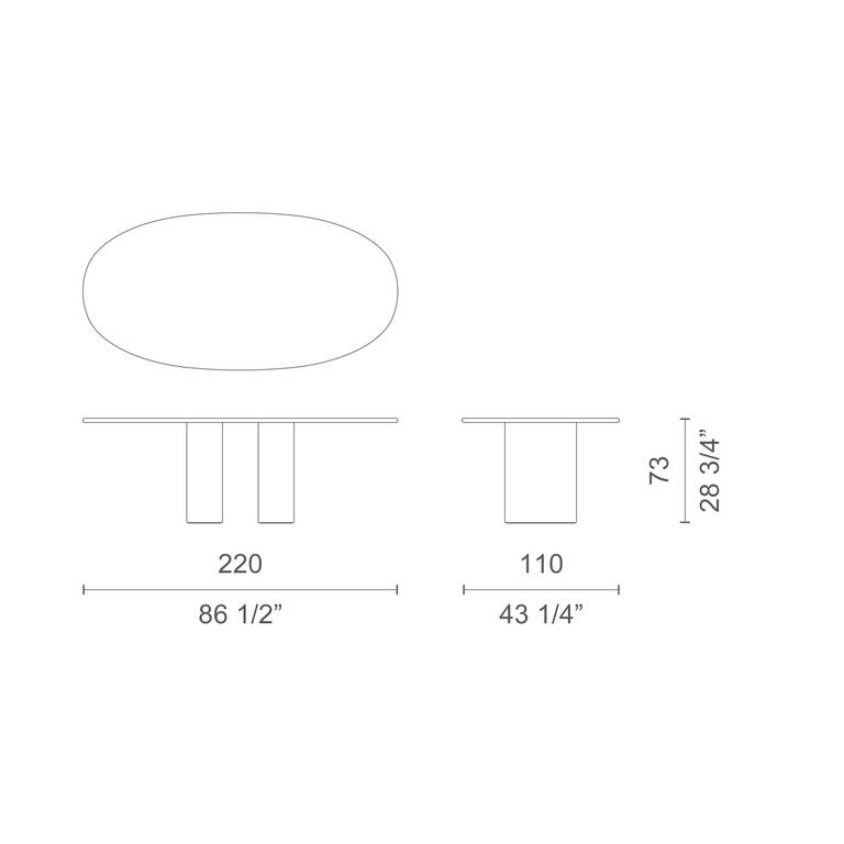 Cappellini -  Mesa de comedor Dolmen de mármol por Giulio Cappellini
