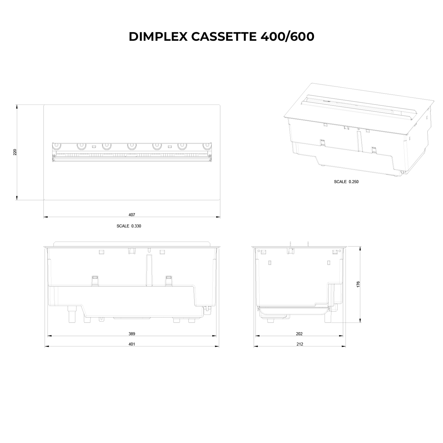 Dimplex - Optimyst Cassette 400/600 Einbaukamin