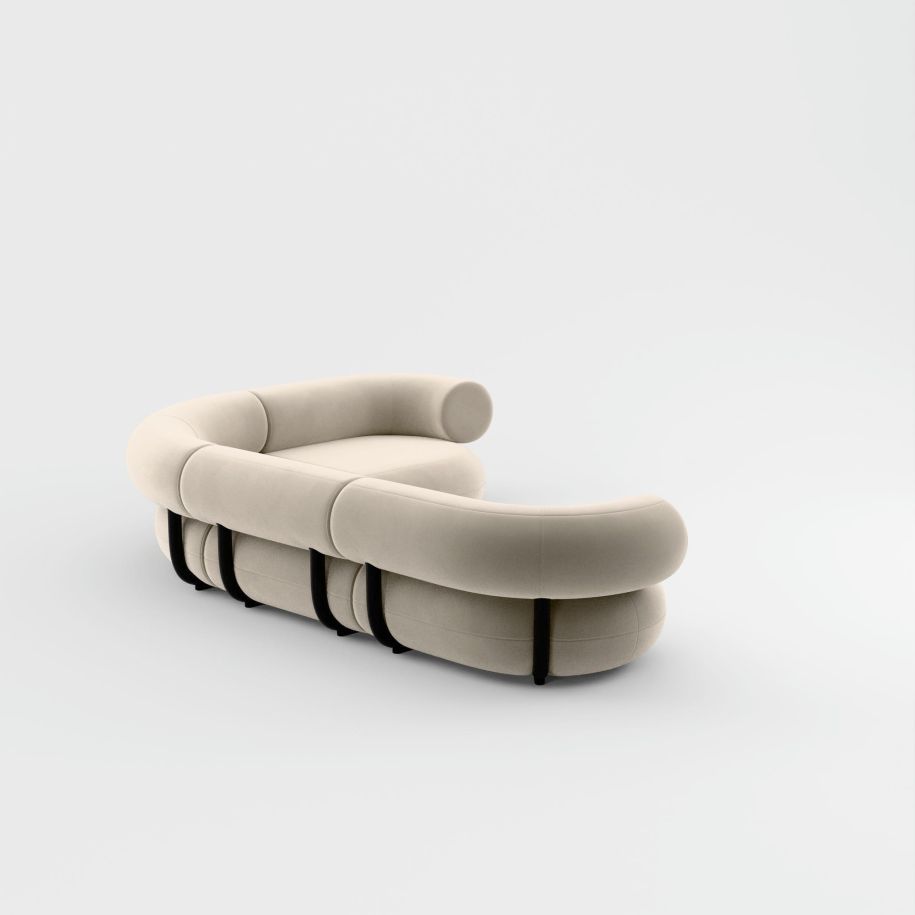 Tom Dixon - Sofá Modular Fat Corner Terciopelo Perla
