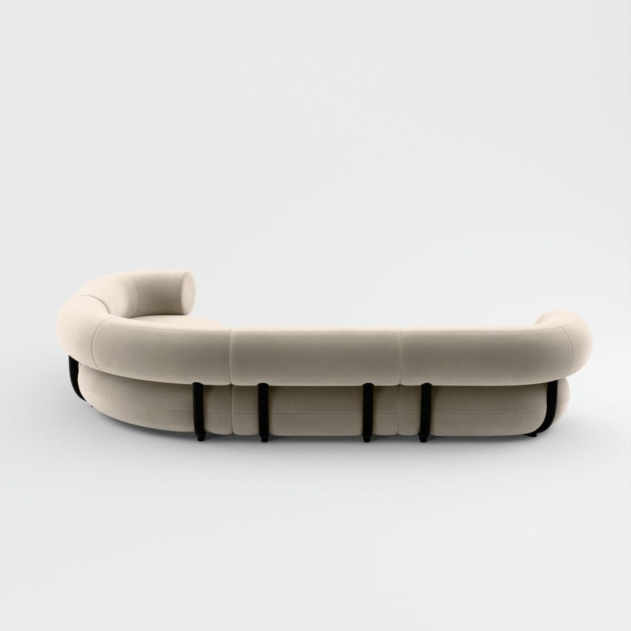 Tom Dixon - Sofá Modular Fat Corner Terciopelo Perla