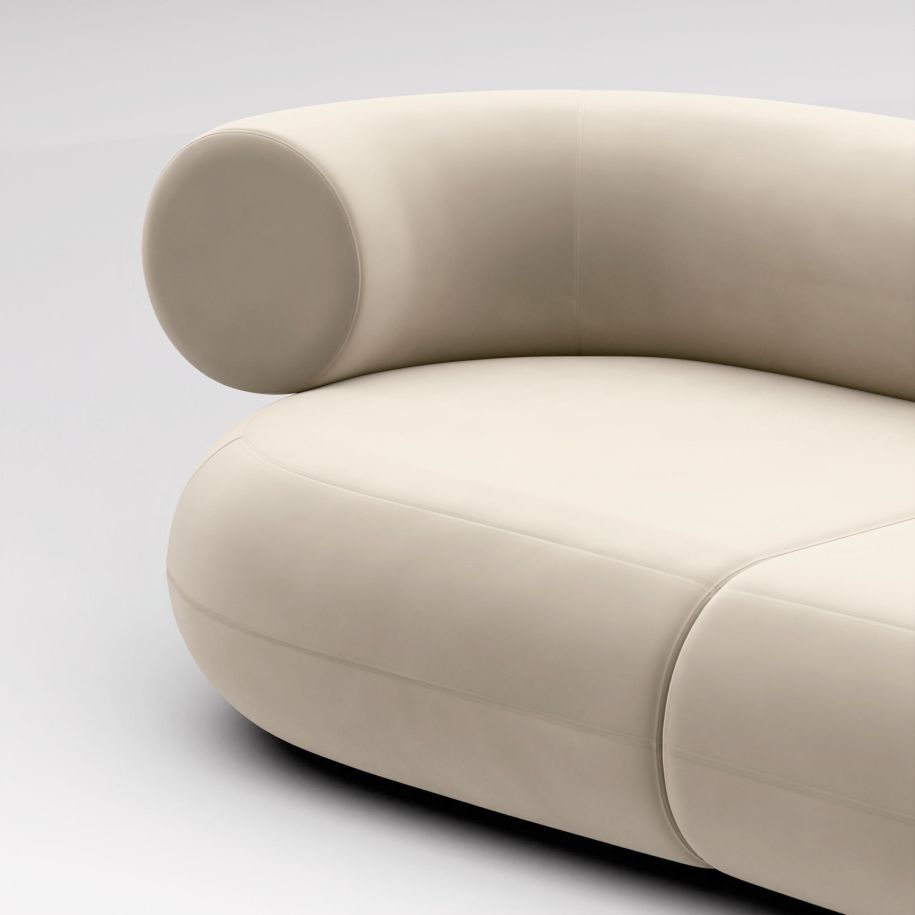 Tom Dixon - Sofá Modular Fat Corner Terciopelo Perla
