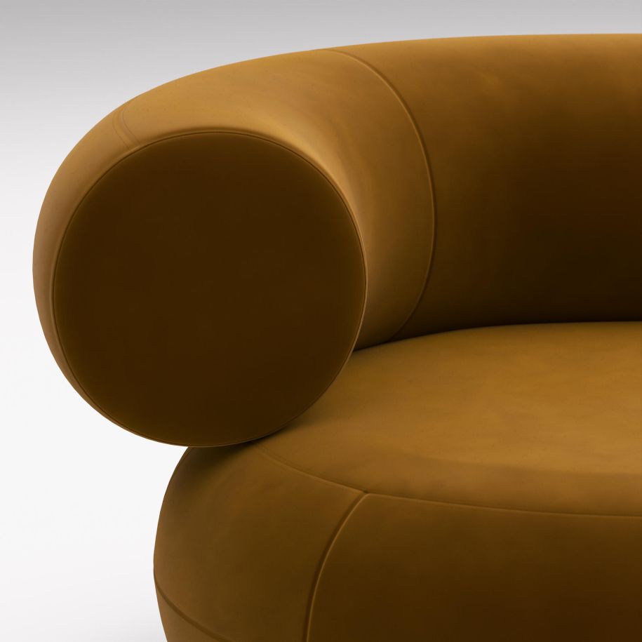 Tom Dixon - Sofá Modular Fat Corner Terciopelo Dorado