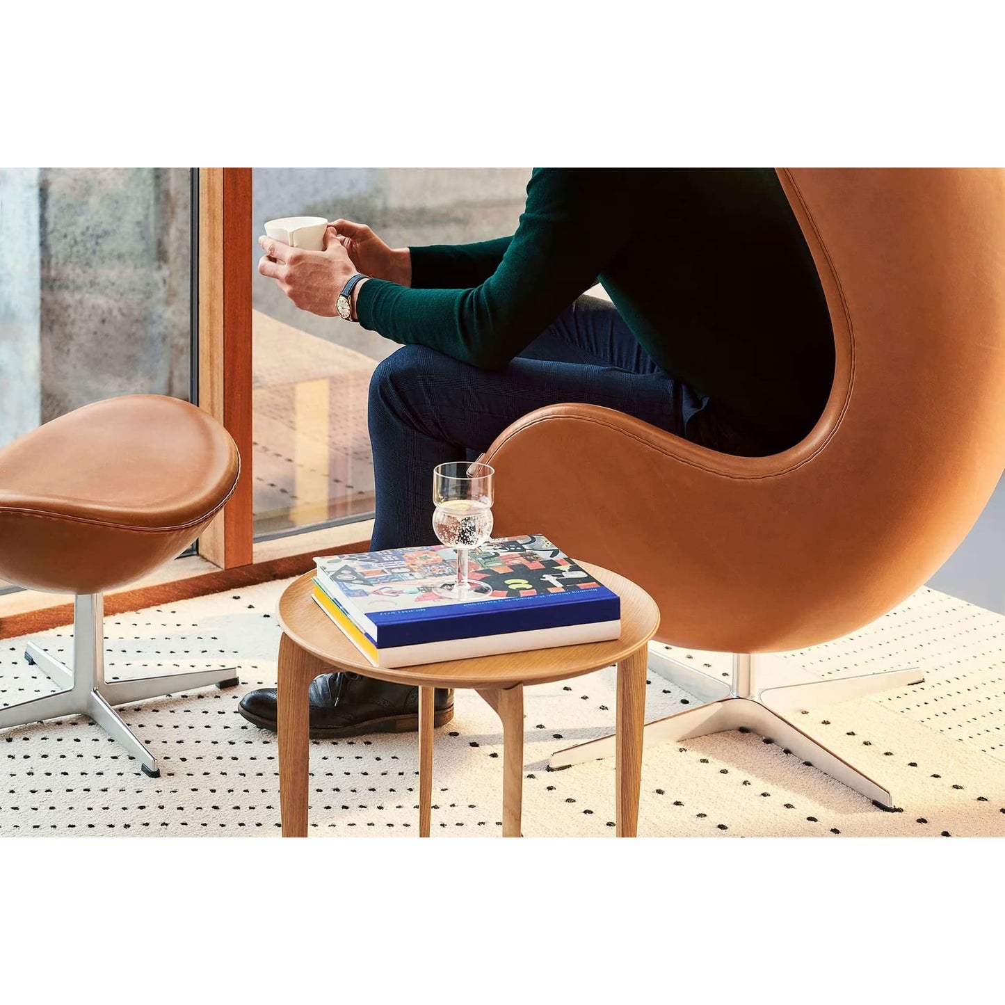 Fritz Hansen - Egg Chair Fusshocker Leder
