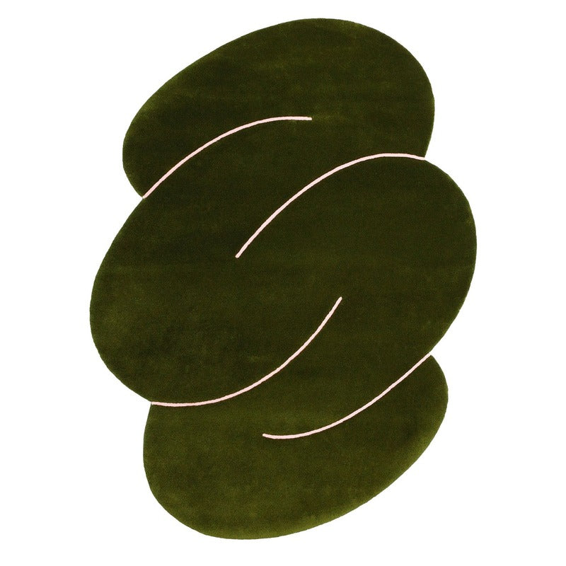 Okej - Alfombra Squiggle Verde Musgo