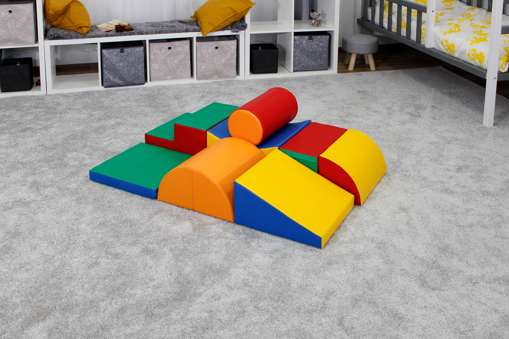 Soft Play 7 Foam Block Set - Pastel Pink Discoverer
