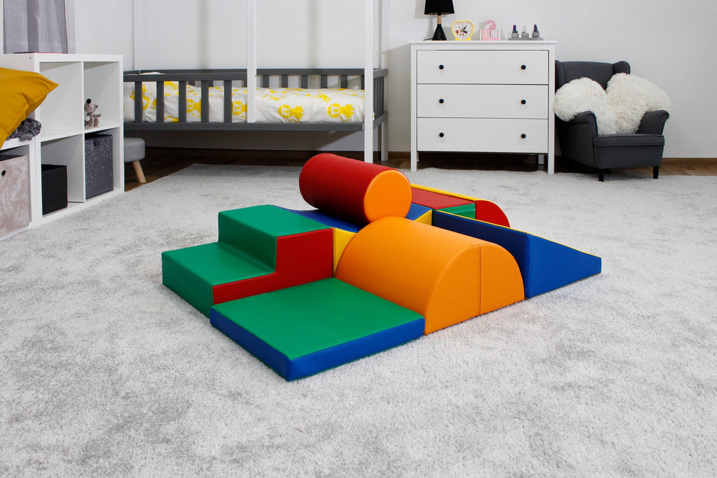 Soft Play 7 Foam Block Set - Pastel Pink Discoverer