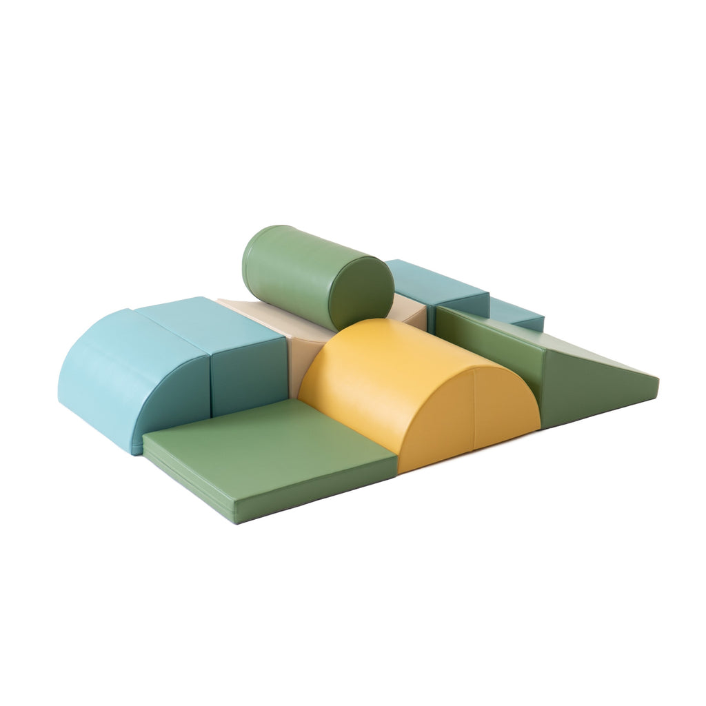 Soft Play 7 Foam Block Set - Pastel Pink Discoverer