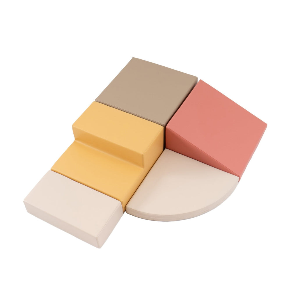 Soft Play 5 Foam Block Set - Pastel Turquoise Corner Climber