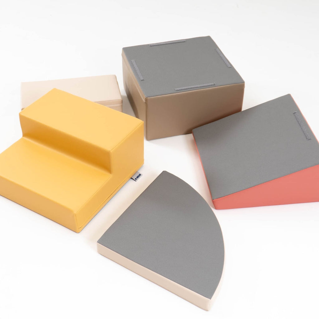 Soft Play 5 Foam Block Set - Pastel Turquoise Corner Climber