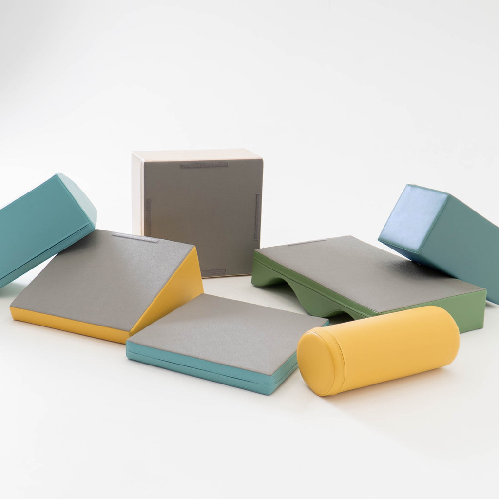 Soft Play 6 Foam Block Set - Pink & Green Explorer