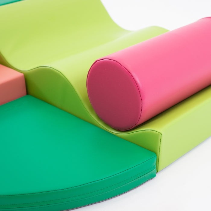 Soft Play 5 Foam Block Set - Pastel Pink Corner Climber