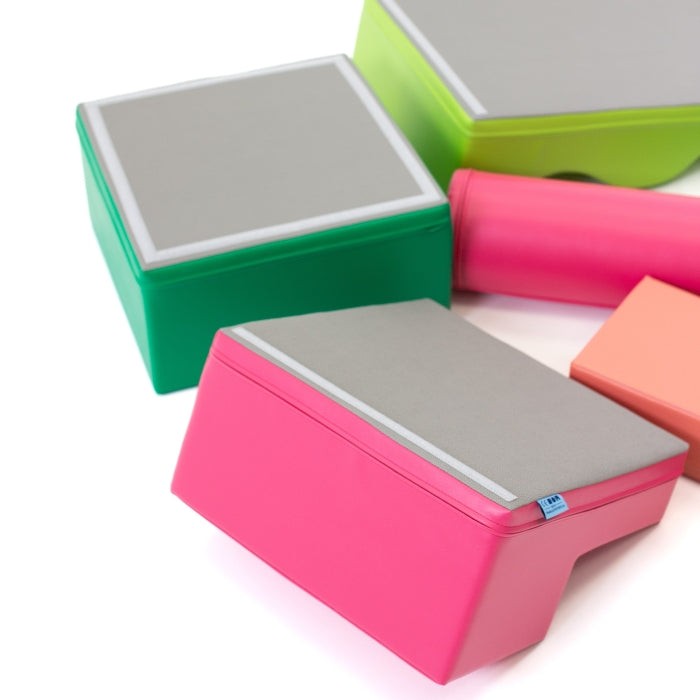Soft Play 5 Foam Block Set - Pastel Pink Corner Climber