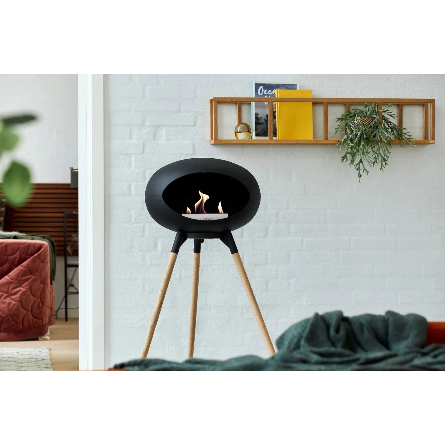 Le Feu - Chimenea de bioetanol alta de madera negra