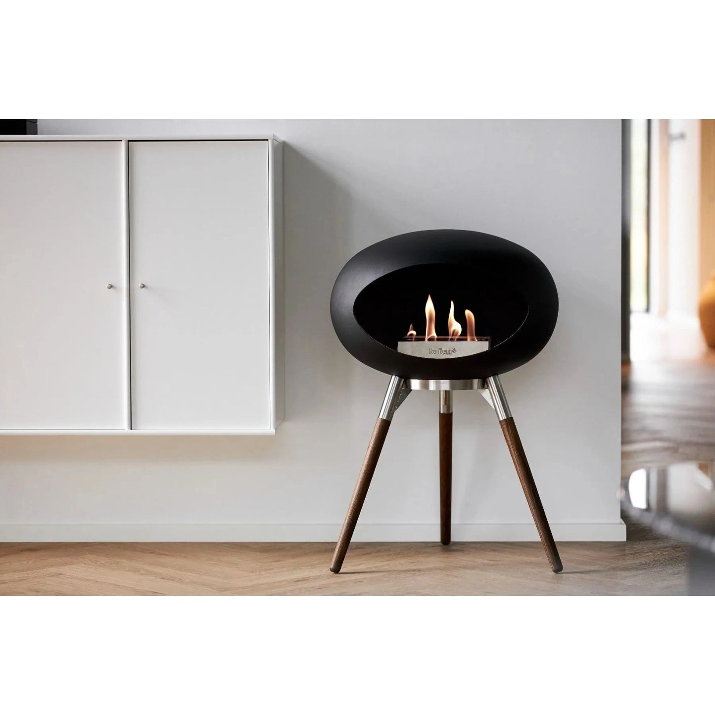 Le Feu - Chimenea de bioetanol baja de madera negra