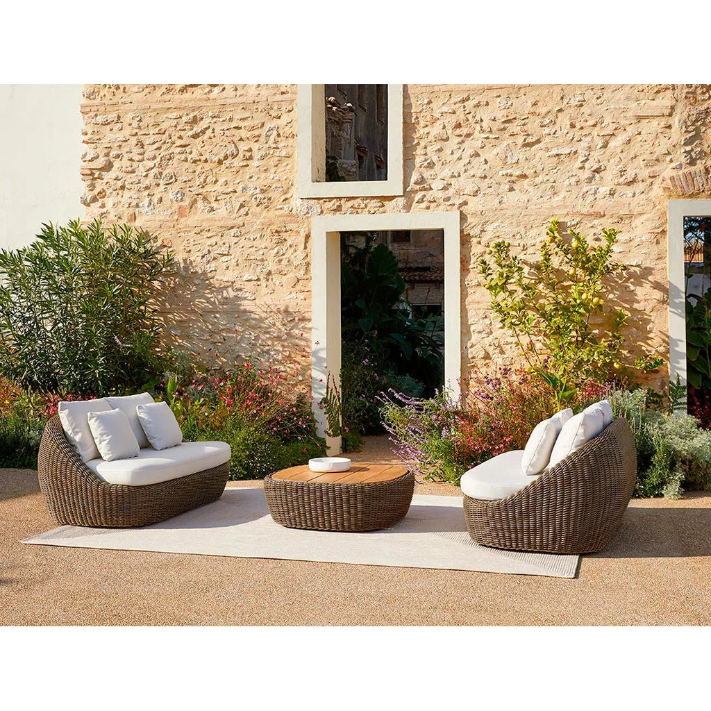 Punto - Mesa de salón Heritage trenzada / Teak Oval